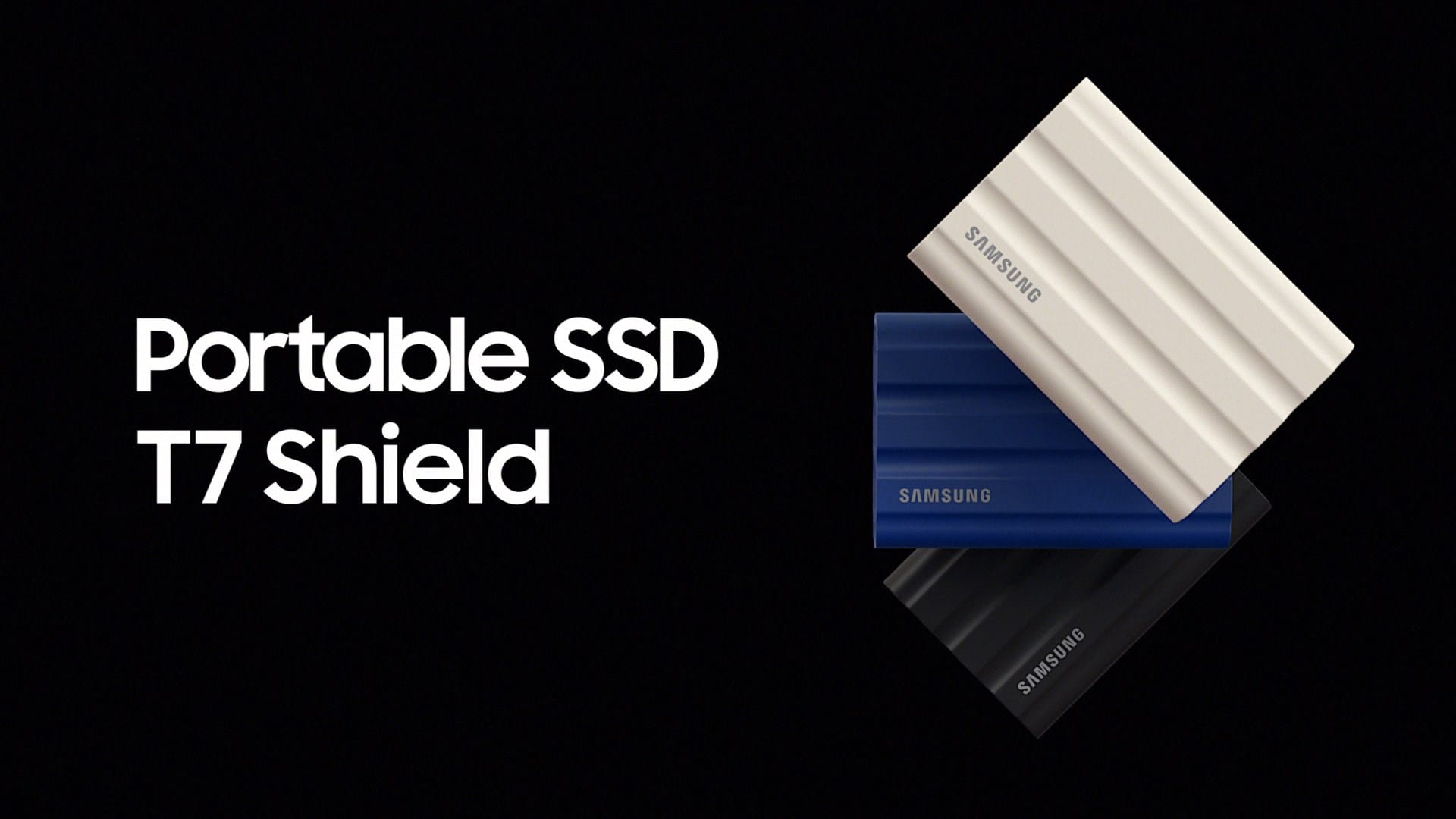 Samsung T7 Shield external SSD with durable rubberized body designed for fast data transfers