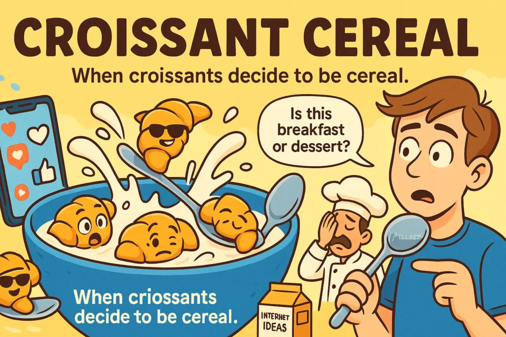 What Is Croissant Cereal TikTok viral food trend with crunchy croissant pieces and milk